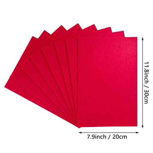 Jtnohx Stiff Felt, 2mm Thick Felt Sheets for Crafts, 8"x12" Hard Felt Fabric Squares 8Pcs for DIY Projects (Red) - color: Red