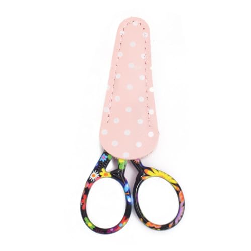 3.7" Sewing Embroidery Scissors with Cover for DIY Craft,Needlework - color: Black Flower