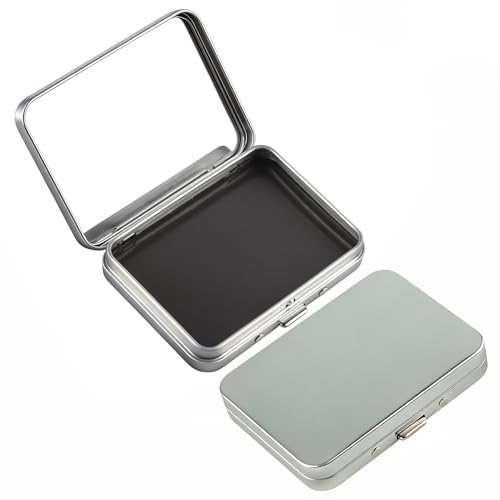 2Pcs Magnetic Needle Holder Case, Built-in Magnet Storage Box for Sewing Craft Knitting Embroidery Organizers, Secures Needles Pins Needlepoint Scissors Under 3.2inch/8.1cm(Silver) - color: Silver