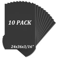 Mat Board Center Pack of 10 Acid-Free Foam Board Black 24x36 in 3/16" Thick - color: Black, size: 24x36