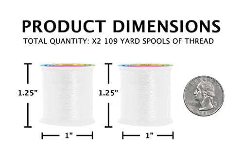 Mandala Crafts Metallic White Embroidery Floss for Sewing, 218 Yard Spool - color: White, size: 200M 218 Yards