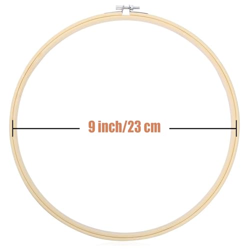 Yorwex 12 Pieces 9 Inch Embroidery Hoops Adjustable Wooden Circle Cross Stitch Hoop Ring for Art Craft Handy Sewing and Ornaments - style: 9 inch