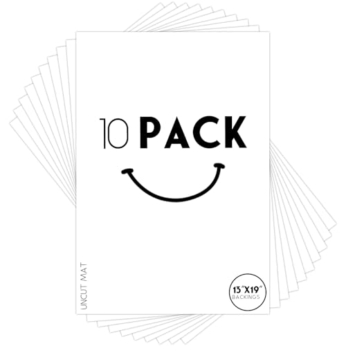 Golden State Art 13x19 White Uncut Picture Mats Matboards, Pack of 10 - size: 13x19