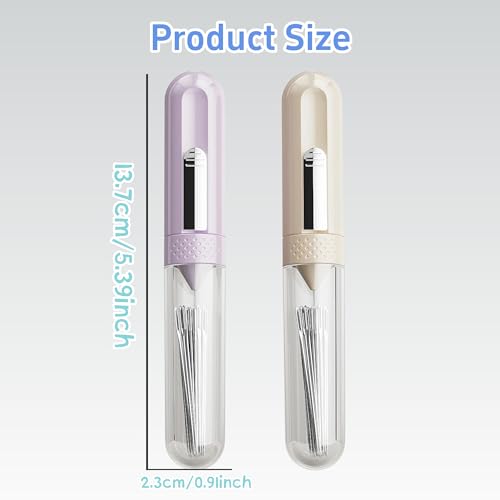 2-Pack 5-in-1 Sewing Tools with Seam Ripper and Magnetic Needle Case