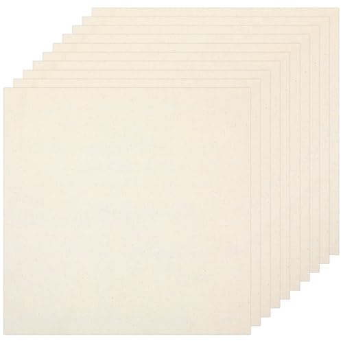 10 PCS Embroidery Cloth Fabric, 7.87 × 7.87 Inch Embroidery Fabric, Pre-Cut for DIY Crafts, and Garment Sewing, Beige