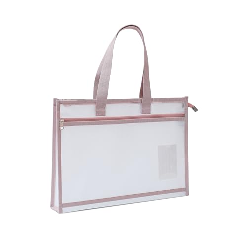 A3 Sewing Project Bags, Mesh Zipper Pouch Bag for Quilting (Pink) - color: Pink, size: A3