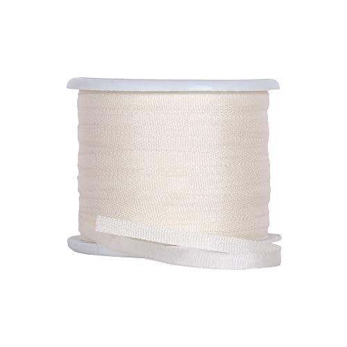Threadart Cream 2mm 100% Pure Silk Ribbon - Single Spool - color: Cream, size: 2MM
