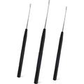 NEWISHTOOL Stainless Steel Hair Extensions Loop Needle Pulling Hook Tool, 3 PCS Micro Needle Threader Wire Pulling Crochet Hook Tools for Silicone MicroLink Beads Rings and Feathers Extensions - color: Black, size: Pulling Hook