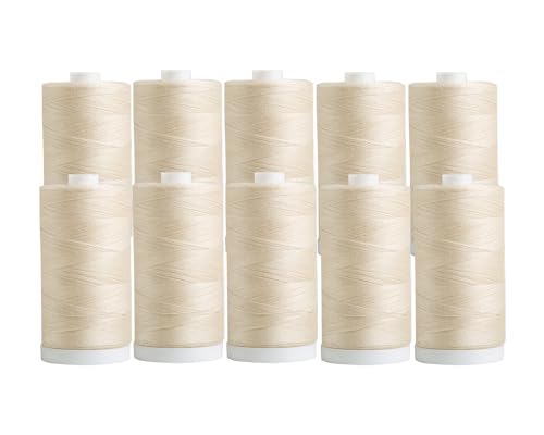 Connecting Threads Cream 100% Cotton Thread Set - 10 Spools - color: Cream