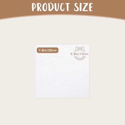 10 PCS White Linen Needlework Embroidery Fabric Cloth (7.8 × 7.8 Inch) - size: 7.8 × 7.8 Inch