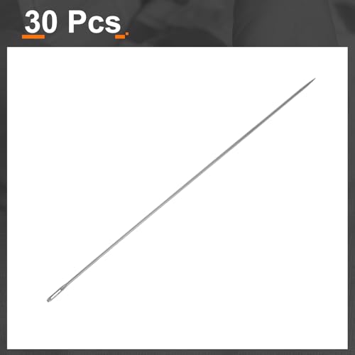 HARFINGTON 30pcs Sewing Needles 0.45mm Diameter 55mm (2.17") Long Ultra-Thin Stainless Steel Hand Embroidery Bead Needles for Jewelry Making DIY Crafts