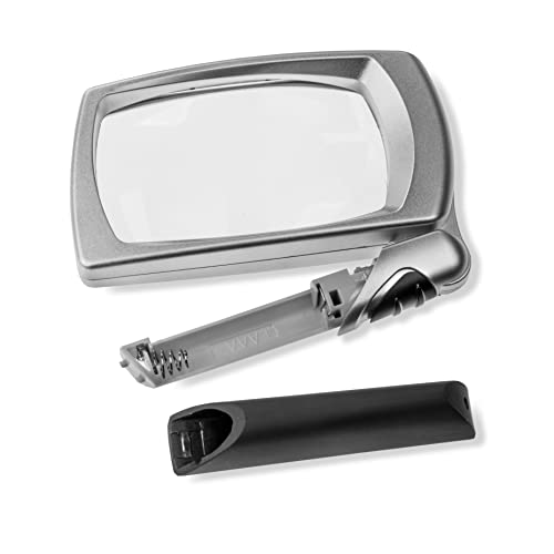 Carson LED Lighted 2.5X Power Rectangular Magnifier with Folding Collapsible Handle (MJ-30)