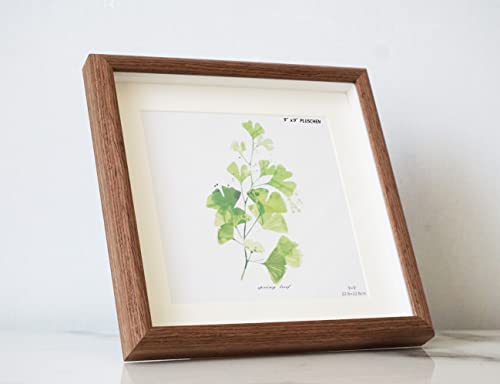 9x9 Wooden Picture Frame with 7x7 mat, 9x9 Square Picture Frame with Glass, For Wall and Desktop Display, Wood Photo Frame - size: 9X9