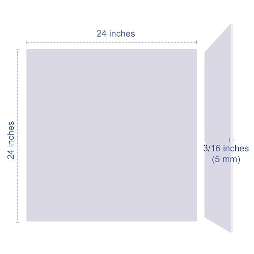 Foam Board 24 x 24 x 3/16"(5mm), Foam Core Board Sheets, White Poster Board - size: 24x24 in 12 Pack