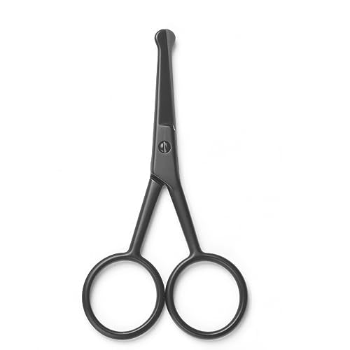 Multicolor Professional Grooming Scissors for Facial Hair Removal - color: Black Safety Head B
