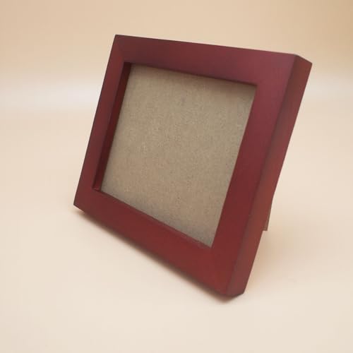 4x5 Picture Frames RED Solid Wood Frame, Plastic Panel (Film Needs to be Removed) Table or Wall.Front Window Opening 3.8x4.8 inch. - color: Red, size: 4x5
