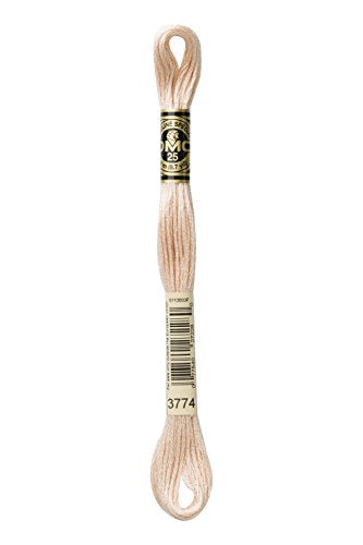 DMC 117-3774 Mouline Stranded Cotton Six Strand Embroidery Floss Thread, Light Desert Sand, 8.7-Yard