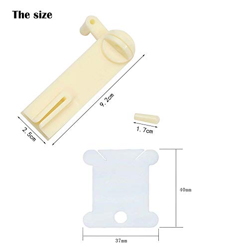 Fokanlo 300 Pieces Plastic Floss Bobbins with 1 Bobbin White Winders for Cross Stitch Cotton Thread Craft DIY Sewing Storage,Thread Organizer Holder Set Embroidery Stitch Bobbin 300+1