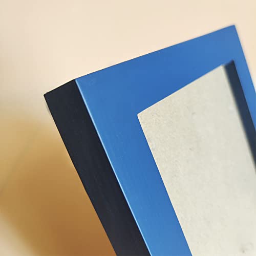 4x6 Picture Frames Blue Solid Wood Frame, Plastic Panel (Film Needs to be Removed) Table or Wall.Front Window Opening 3.5x5.5 inch. - color: Blue, size: 4x6