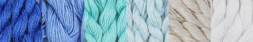KCS 162 Yards(150 Meters) Mercerized Pearl Cotton Crochet Needlepoint Thread,Size 5,6 skeins,Mixed Color 21 - color: 6color21, size: 6 skeins