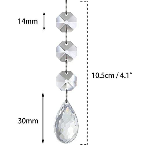 Jishi 30pk Christmas Tree Decoration Crystal Christmas Ornaments Balls, Hanging Clear Plastic Acrylic Ball Ornaments for Christmas Tree, Ball Drop Pendant w/Crystal Beads, Holiday Decor Party Supplies - style: Waterdrop