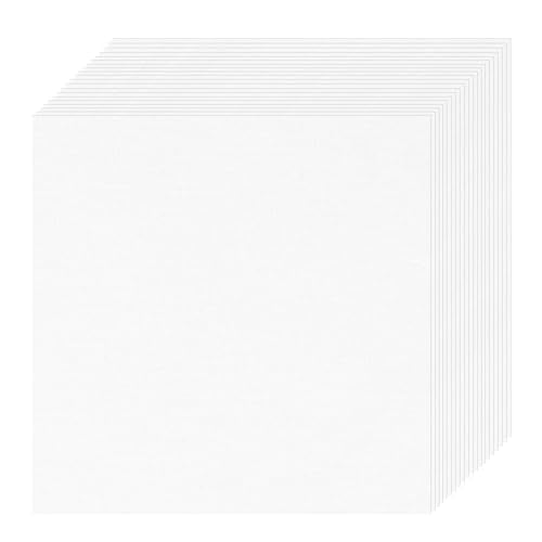 20 PCS Cotton Embroidery Fabric 8 x 8 Inch White - color: White, size: 8 x 8 Inch