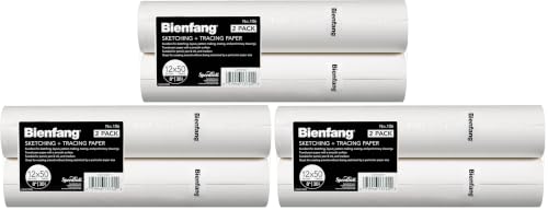 Bienfang Sketching & Tracing Paper Roll, White, 12 Inches x 50 Yards (6-Pack) - for Drawing, Trace, Sketch, Sewing Pattern - size: 12 in. x 50 yd. (6-Pack)