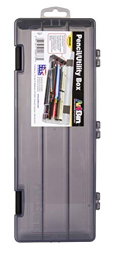 ArtBin Pencil Utility Box, Divided Organizer for Pens and Markers, Charcoal