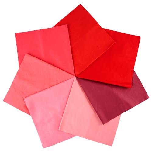7PCS Solid Color Cotton Fabric Squares 20" x 20" Fat Quarter Fabric Bundles Craft Fabric for Patchwork Sewing Quilting Crafting DIY (Red) - color: Red
