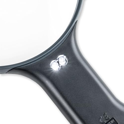 Carson Optical MagniShine LED Lighted 2x Power Hands-Free Magnifier (HF-66) , Black
