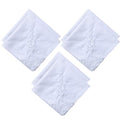 6 Pack of Ladies Embroidery Cotton Handkerchiefs Lace Wedding Hankies - color: White