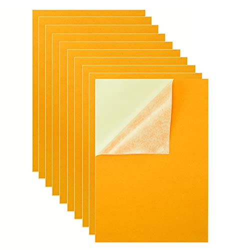 Mesheshe 10PCS Self Adhesive Fabric, DIY Peel and Stick Fabric for Art & Crafts, Drawer/Jewelry Box Felt Liner, A4 Size (8.3" x 11.8", Yellow) - color: Yellow, size: 10PCS