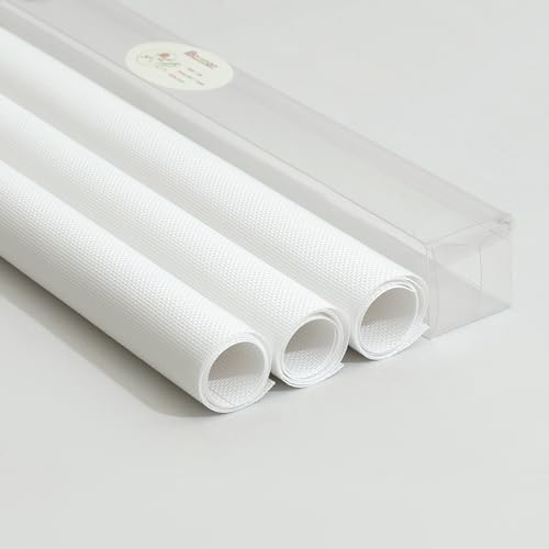 Aida Cloth 20 Count Cross Stitch Fabric,15×18inch,Rolled,3Pcs (20CT,White) - color: White, size: 20CT