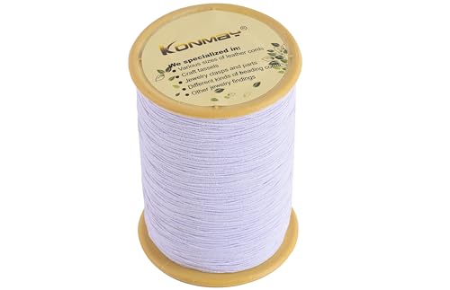 KONMAY Elastic Thread for Sewing Machine, 500 Meters 0.5mm White for Shirring, Smocking, Gathering, Stretchy Strings for Bracelets - color: White