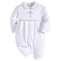 Booulfi Boy Baptism Outfits White Romper Fall Clothes Christening Gifts - color: White-5157, size: 6-9 Months