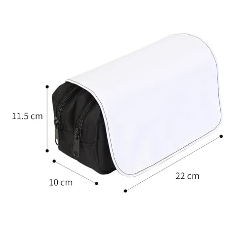 4 PCS Sublimation Printable Blank Pencil Case Pen Bag Customizable Cosmetic Bag with Zipper DIY Custom Blank Makeup Bags Bulk Travel Toiletry Bag for Storage (Black) - color: Black, size: 4PCS