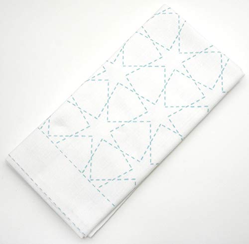 Yokota Daruma Sashiko Cloth Sashiko Fabric - Pre-Printed Sashiko Sampler - White with English Instruction Inside (White ASAGAO) - color: White Asagao