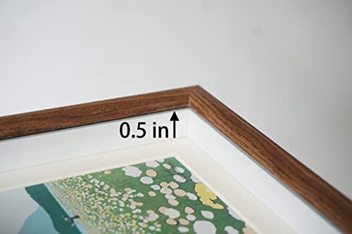 6X6 Wooden Picture Frame with 4.5x4.5 mat, 6x6 Square Picture Frame with Glass, For Wall and Desktop Display - size: 6X6