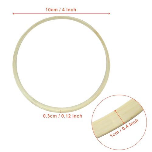 Hitefu 6 Packs 4 Inch Bamboo Floral Hoop Rings(10cm) - style: 4 In (10 cm)