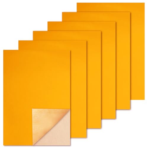 Biaungdo Yellow Self Adhesive Felt Sheets, 6 Pcs, 8 x 12 Inch - color: Yellow