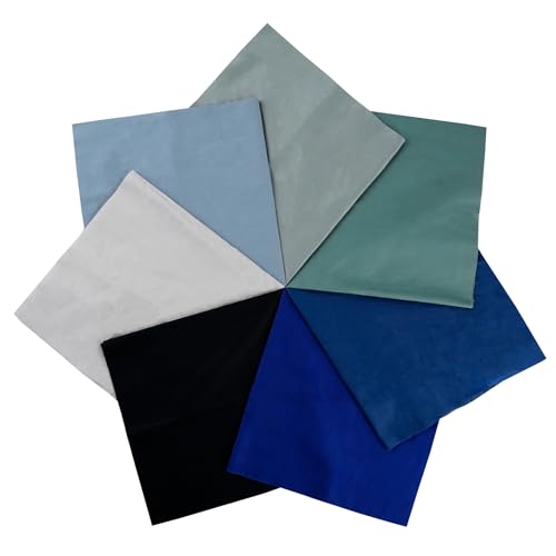 7PCS Solid Color Cotton Fabric Squares 20" x 20" Fat Quarter Fabric Bundles Craft Fabric for Patchwork Sewing Quilting Crafting DIY (Navy Blue) - color: Navy Blue