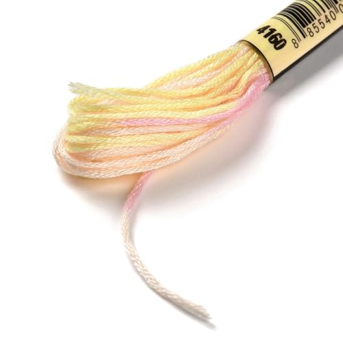 FASHEWELRY 10 Skeins Embroidery Floss Thread 0.5mm Dyed Cross Stitch Floss 6-Ply Friendship Bracelet String for Jewelry Making Bracelets Sewing Knitting Stitching Craft DIY (Champagne Yellow) - color: Champagne Yellow, size: 0.5mm