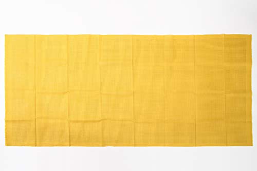 DARUMA Sashiko 100% Cotton Sewing Cloth (42.5 inch x 19.6 inch) with Grid Line and Fabric Marking Pencil Set (Yellow) - color: Yellow