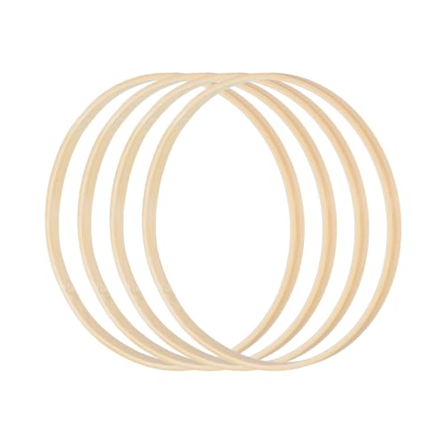 PATIKIL 9 Inch Bamboo Macrame Hoop, 10Pcs Wood Floral Hoop Craft Rings for DIY Craft Dream Catcher Wedding Wreath Decor Wall Hanging Decorations - size: 9 Inch