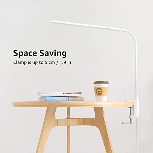 Lepro Small Desk Lamp with Clamp, LED Reading Lamps, 460LM, 5W, White - color: White