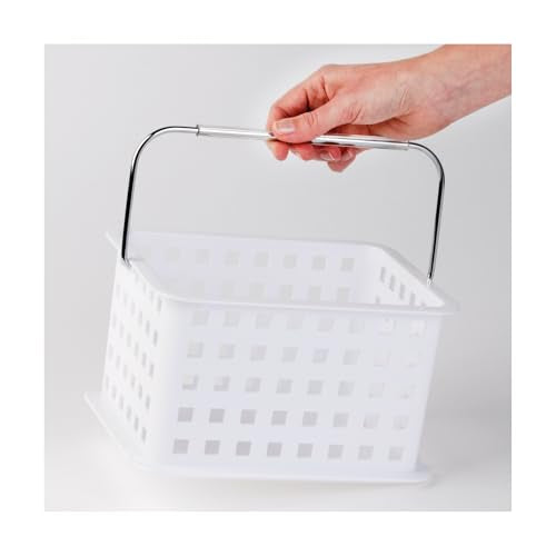 iDesign Portable Shower Caddy Basket with Handle, White - color: White, style: Pack of 1