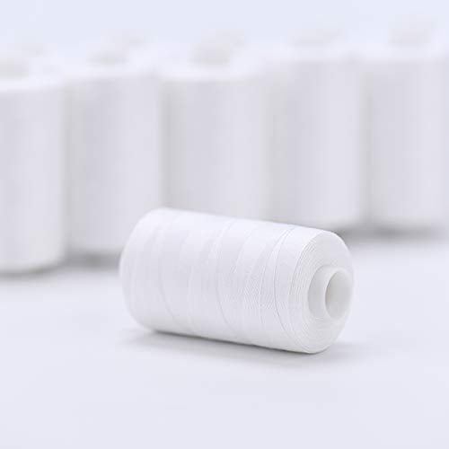 Simthread All Purposes Cotton Quilting Thread 50s/3 Thread for Piecing Sewing etc - 550 Yards Each (12 White) - color: 12 White