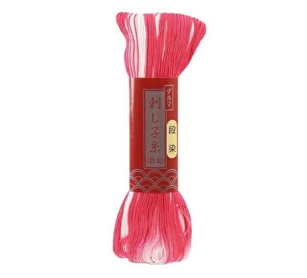 Yokota Daruma Sashiko Thread, Medium-Thick, Gradation Dye, 100m, Col. 51 Pink, 01-2112 - color: col.51 pink