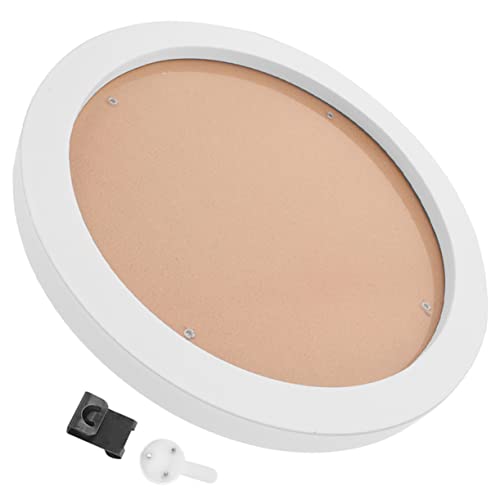 ARTIBETTER 7 Inch Round Embroidery Hoop Frame - White Photo Frame with Acrylic Cover, Wood Display for Cross Stittch Art, Needlepoint, & Wall Decor