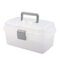 Multipurpose Plastic Storage Container Box with Handle and Latch Lock, Clear Gray - color: clear/gray
